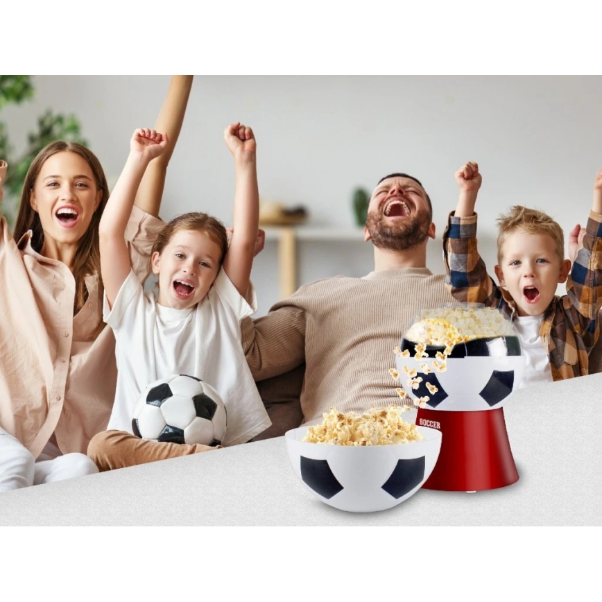 Beper - Popcornmaskine 1200W/230V fodbold/rød
