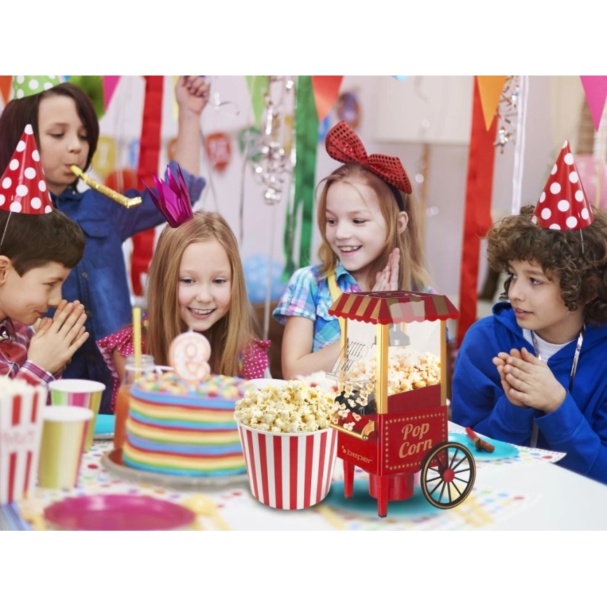 Beper - Popcornmaskine 1200W/230V rød
