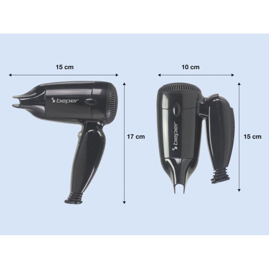 Beper - Rejsehårtørrer 1200W/230V