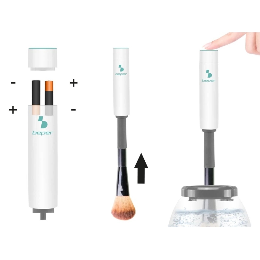 Beper - Renseapparat til makeupbørster 2xAAA