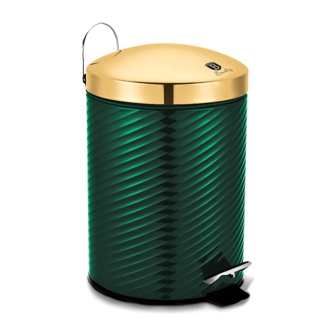 BerlingerHaus - Affaldsspand 12 l grøn/guldfarvet/rustfrit stål