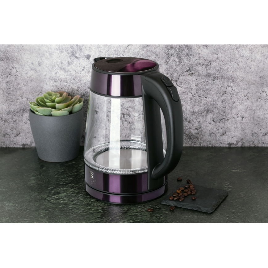BerlingerHaus - Elkedel 1,7 l 2200W/230V rustfrit stål/lilla