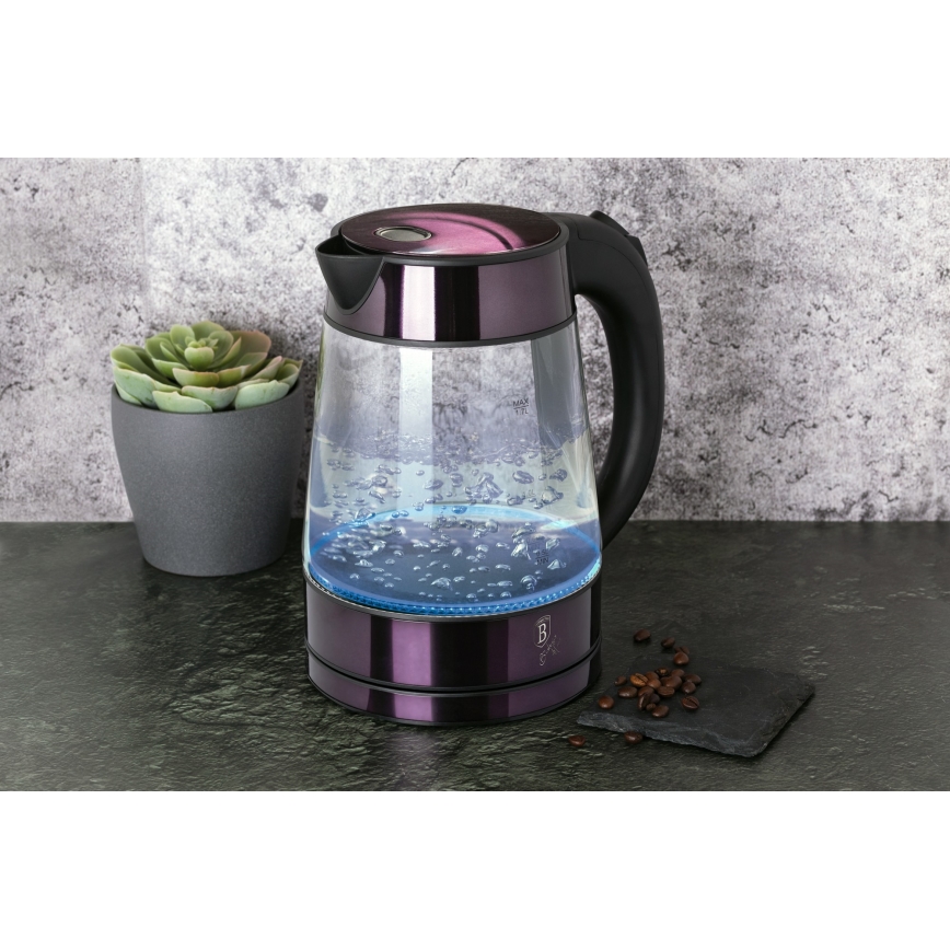 BerlingerHaus - Elkedel 1,7 l 2200W/230V rustfrit stål/lilla