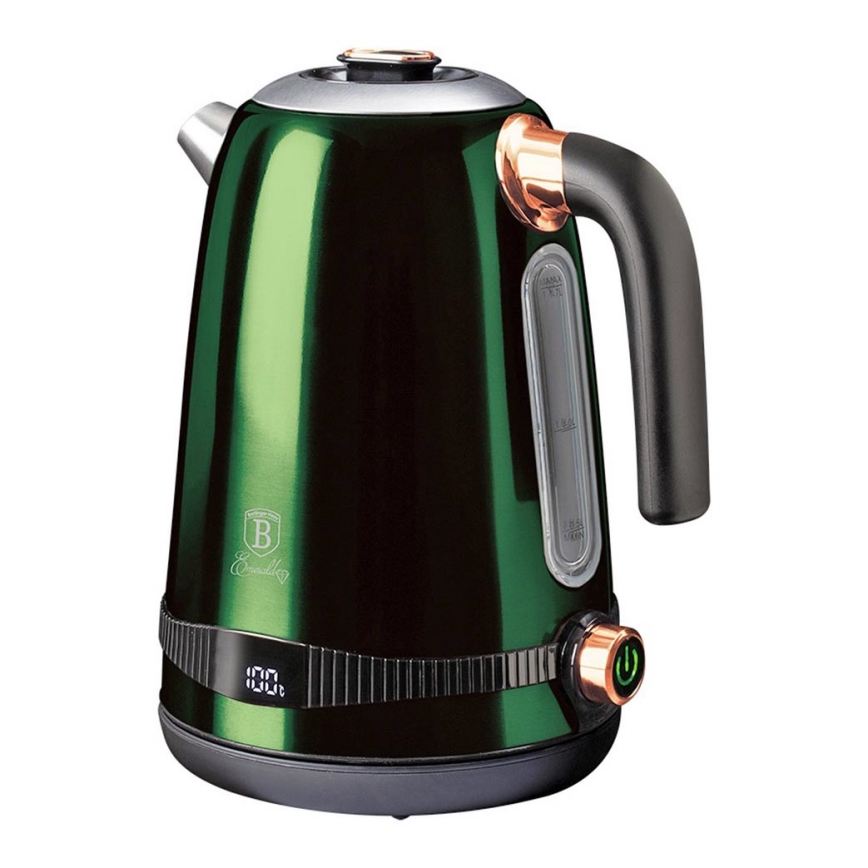 BerlingerHaus- Elkedel med termoregulering 1,7 l 2200W/230V rustfrit stål/grøn
