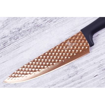 BerlingerHaus - Knivsæt 5 stk. rustfrit stål sort/rosenguld