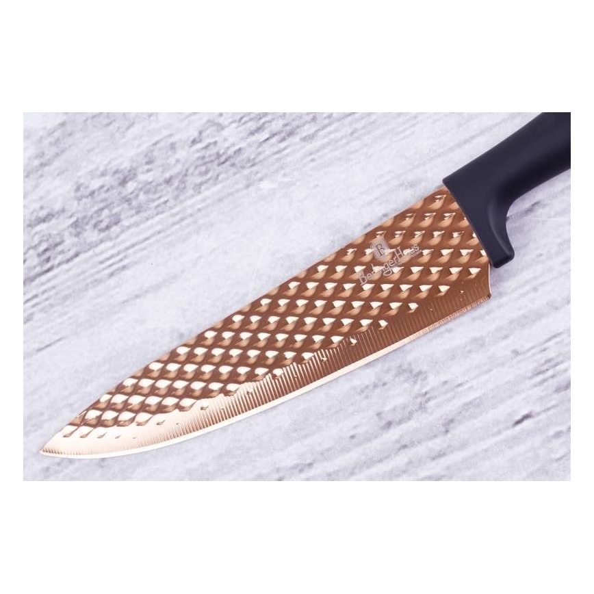 BerlingerHaus - Knivsæt 5 stk. rustfrit stål sort/rosenguld