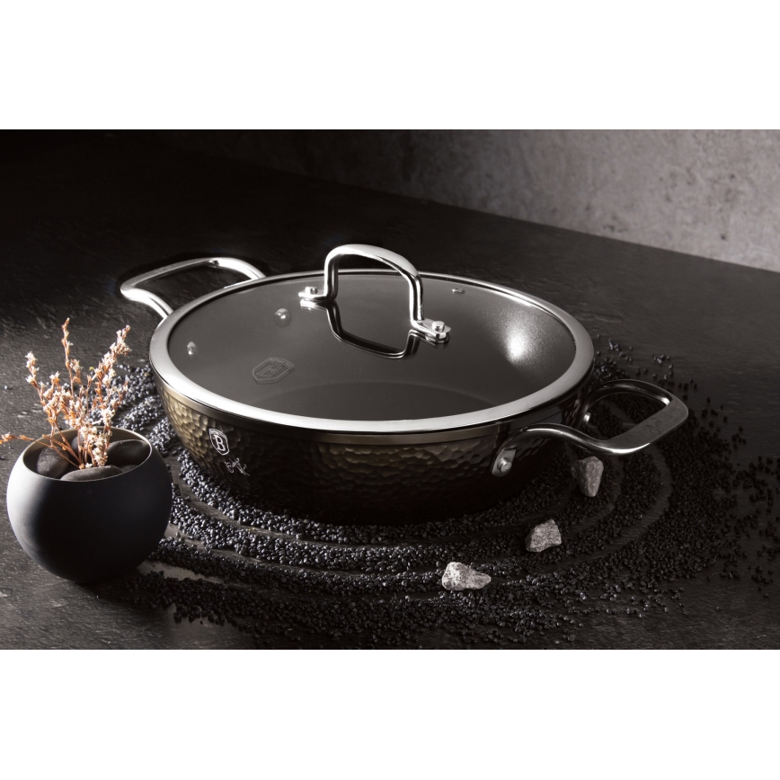 BerlingerHaus - Lav gryde med titanbelægning + låg 28 cm sort