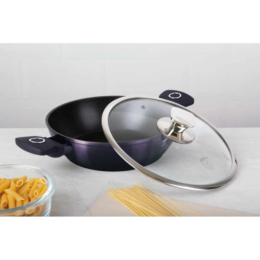 BerlingerHaus - Lav gryde med titaniumoverflade + låg 24 cm lilla