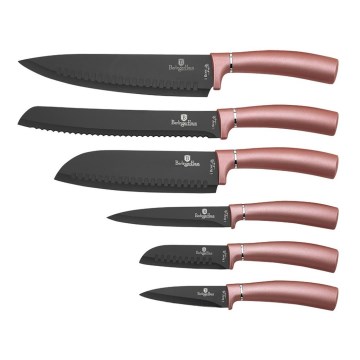 BerlingerHaus - Sæt med 6 rustfri knive i rosaguld/sort