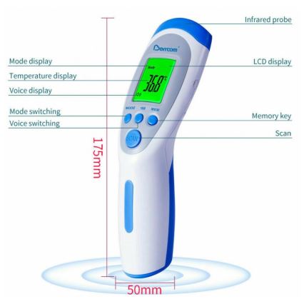 Berrcom Infrarødt termometer non-contact JXB-182 2×AA