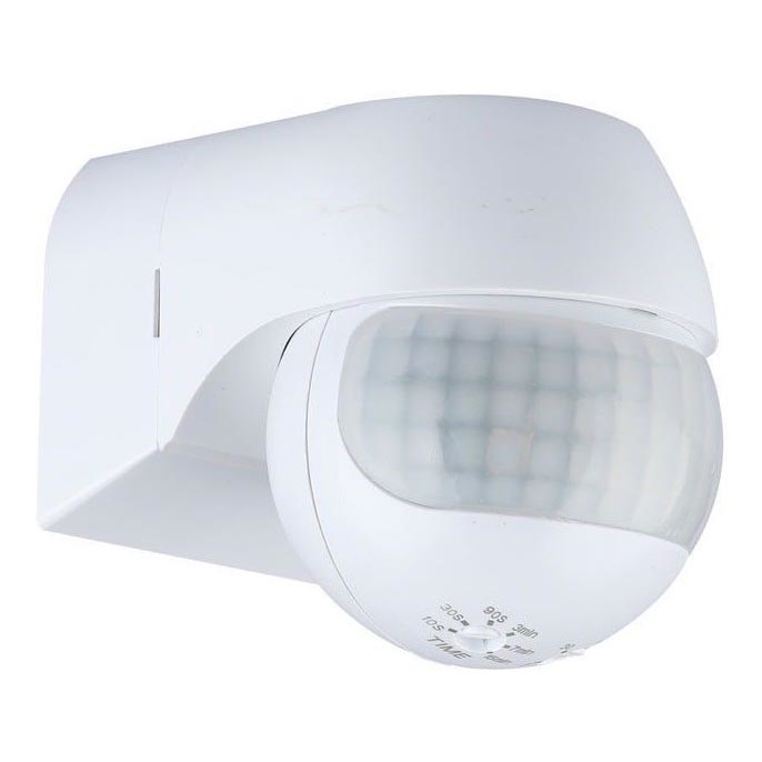 Bevægelsessensor PIR 180° 800W/230V IP44 hvid