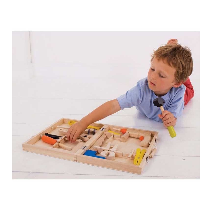 Bigjigs Toys - Trækasse med værktøjer