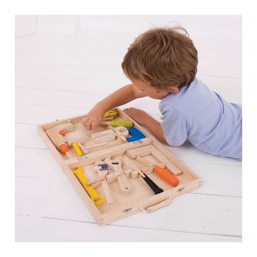 Bigjigs Toys - Trækasse med værktøjer