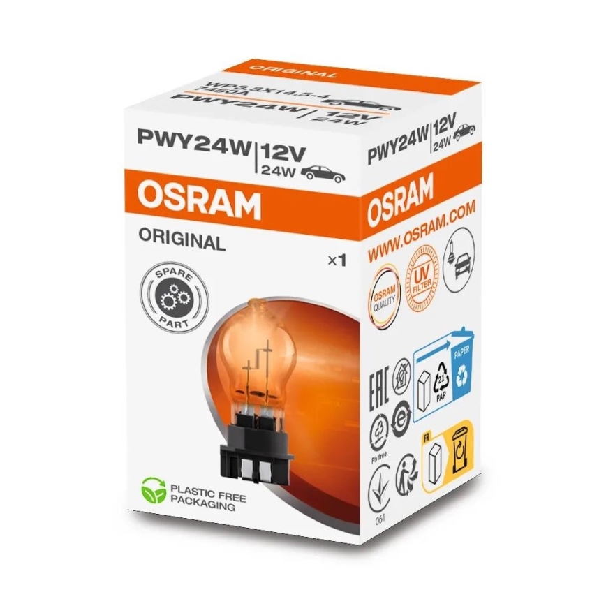 Bilpære ORIGINAL WP3.3X14.5-4 PSX PWY24W/24W/12V - Osram