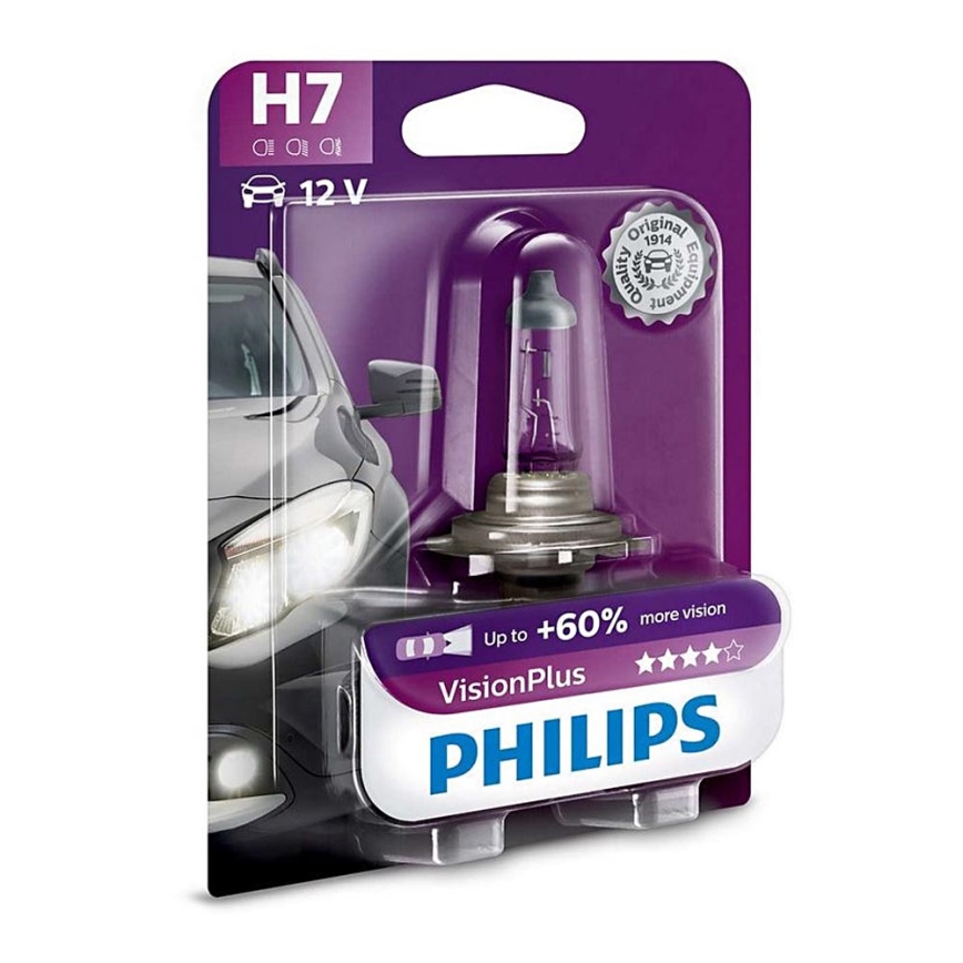 Bilpære Philips VISIONPLUS 12972VPB1 H7 PX26d/55W/12V