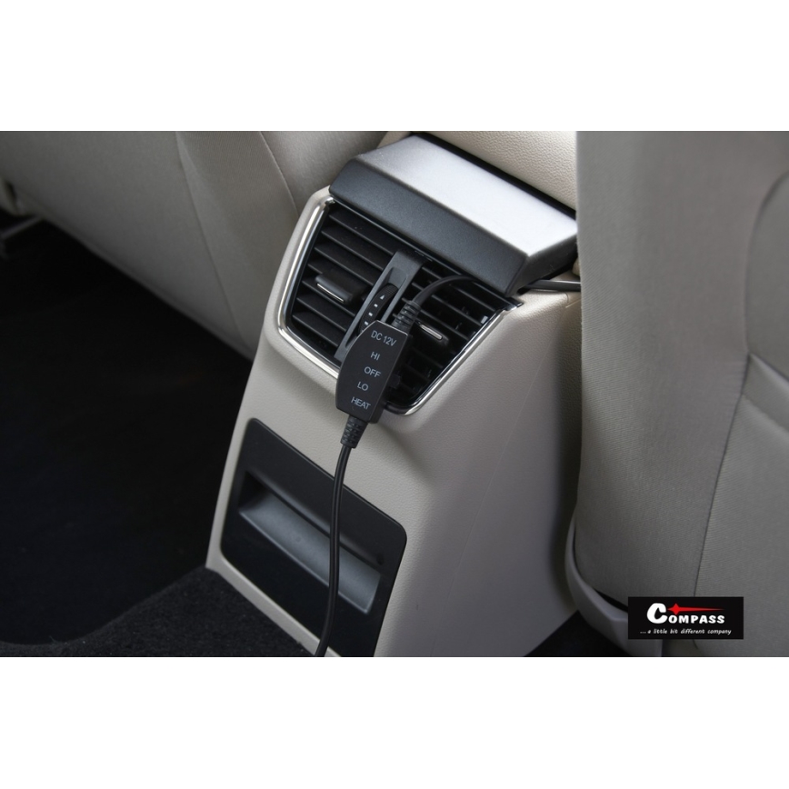 Bilsædeovertræk med varme og termostat 12V grå