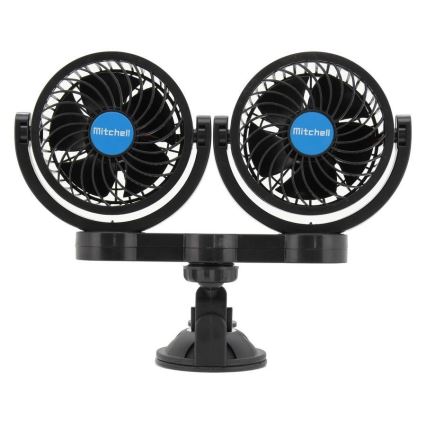 Bilventilator med sugekop 7W/12V sort