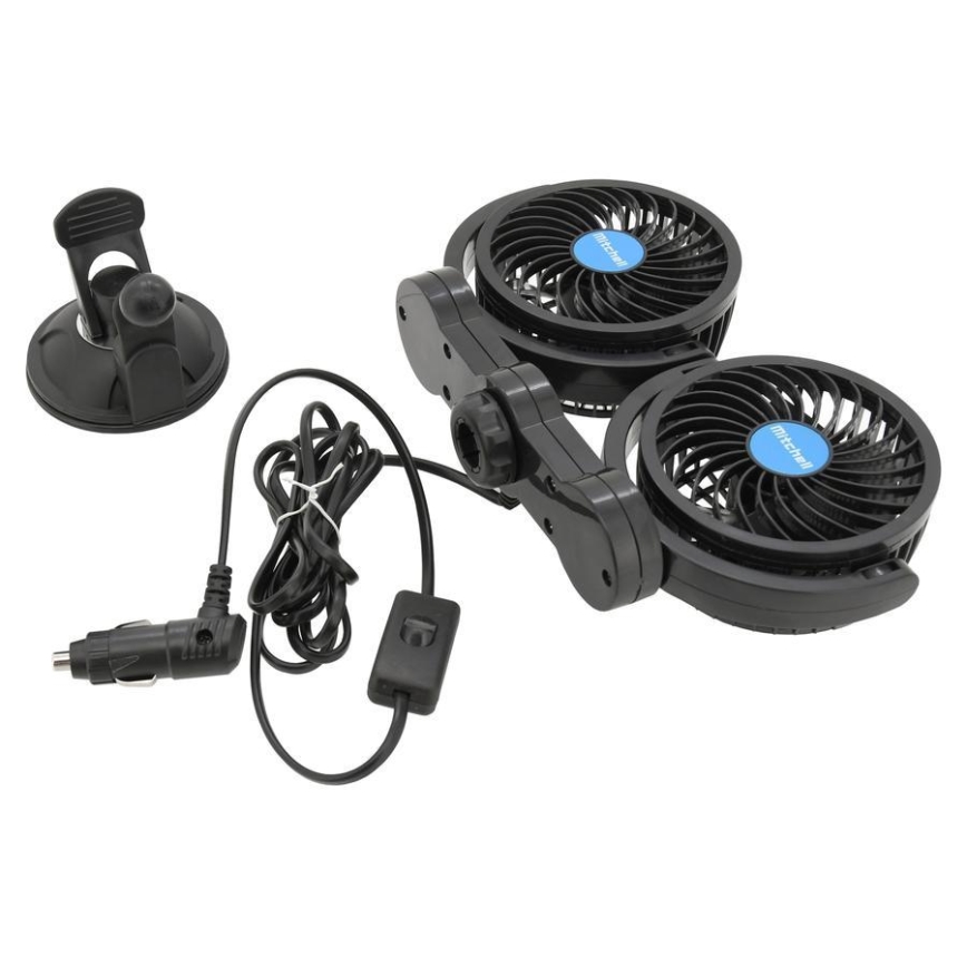 Bilventilator med sugekop 7W/12V sort