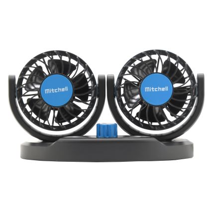 Bilventilator med USB 3W/5V sort