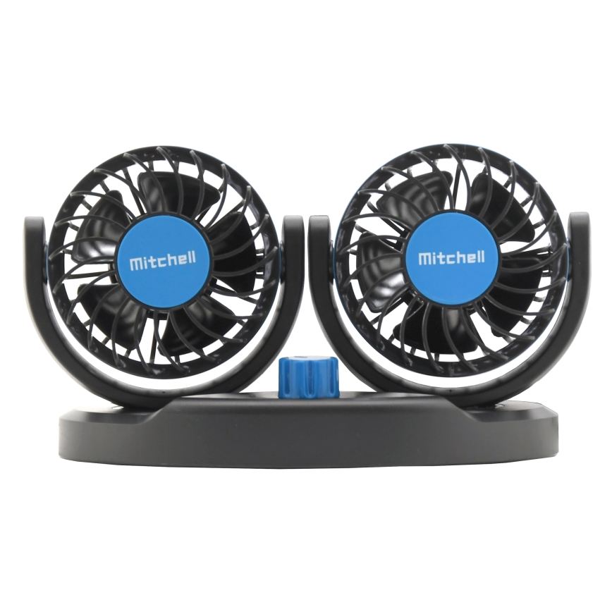 Bilventilator med USB 3W/5V sort