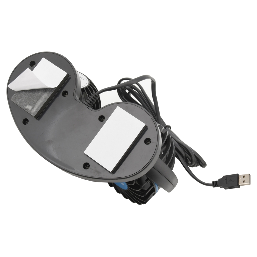 Bilventilator med USB 3W/5V sort