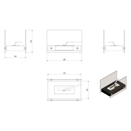 Kratki - BIO pejs 25,2x39 cm 1 kW hvid