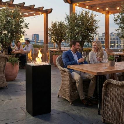 Biopejs ALICANTE 26,5x80,5 cm 2kW sort + beskyttelsesdæksel