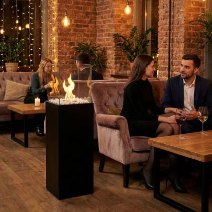 Biopejs ALICANTE 26,5x80,5 cm 2kW sort + beskyttelsesdæksel