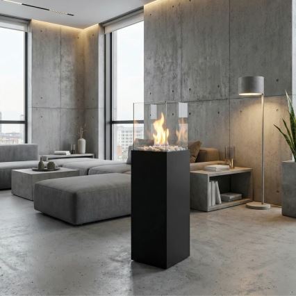 Biopejs ALICANTE 26,5x80,5 cm 2kW sort + beskyttelsesdæksel