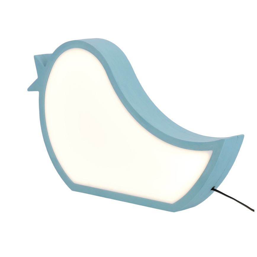 BIRD LED-bordlampe til børn 12W/230V blå