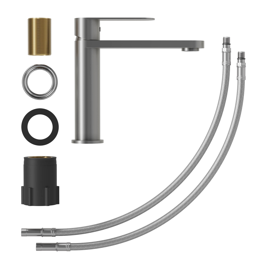 Blandingsbatteri til håndvask TARNBY 17,3 cm, pulverlakeret grå