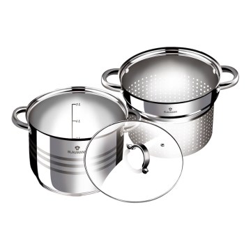 Blaumann - Pastagryde med dørslag + låg 20 cm rustfrit stål
