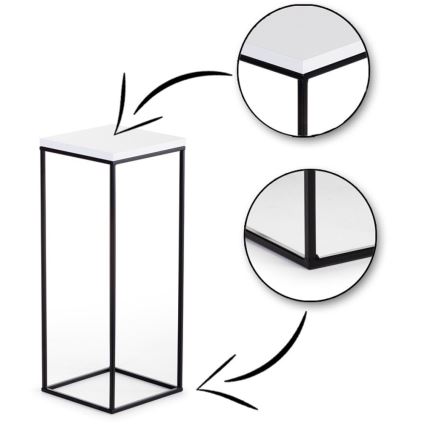 Blomstativ BASICLOFT 80x24 sort/hvid