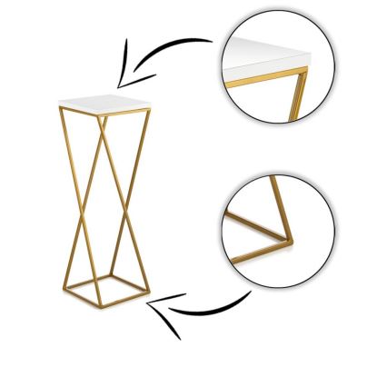 Blomstativ LOFT 70x24 cm guld/hvid