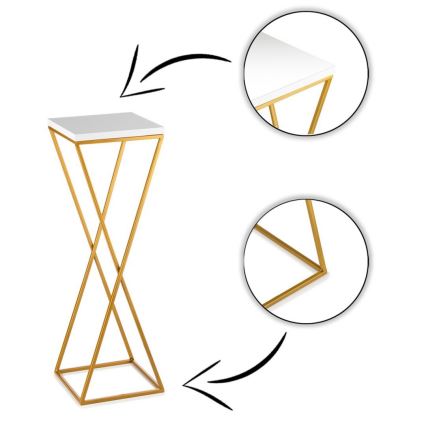 Blomstativ LOFT 70x24 cm guld/hvid