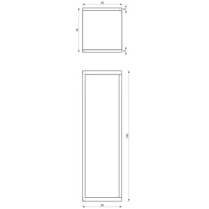 Blomsterkrukke 100x30x34 cm hvid