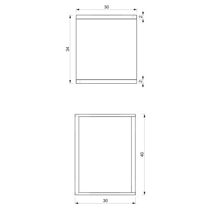 Blomsterkrukke 40x30x34 cm hvid