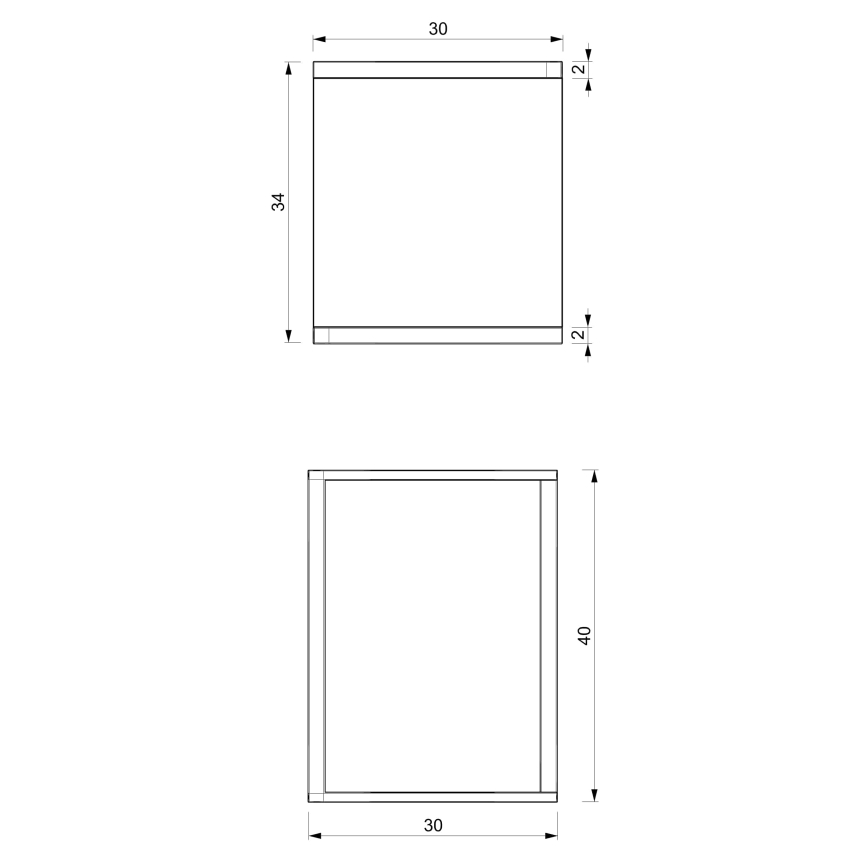 Blomsterkrukke 40x30x34 cm hvid