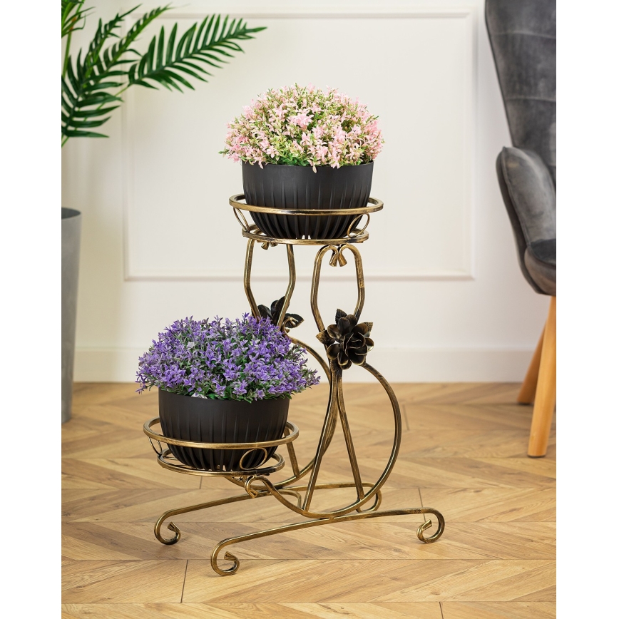 Blomsterkrukke 64x54 cm guldfarvet