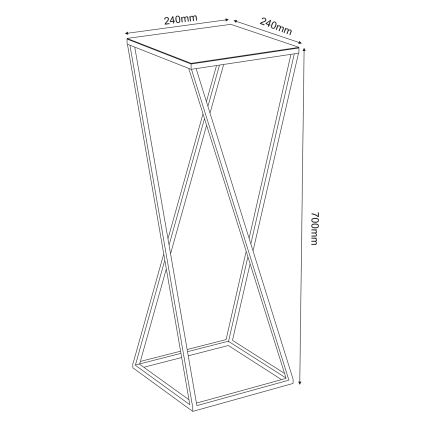 Blomsterkrukke 70x24 cm guldfarvet