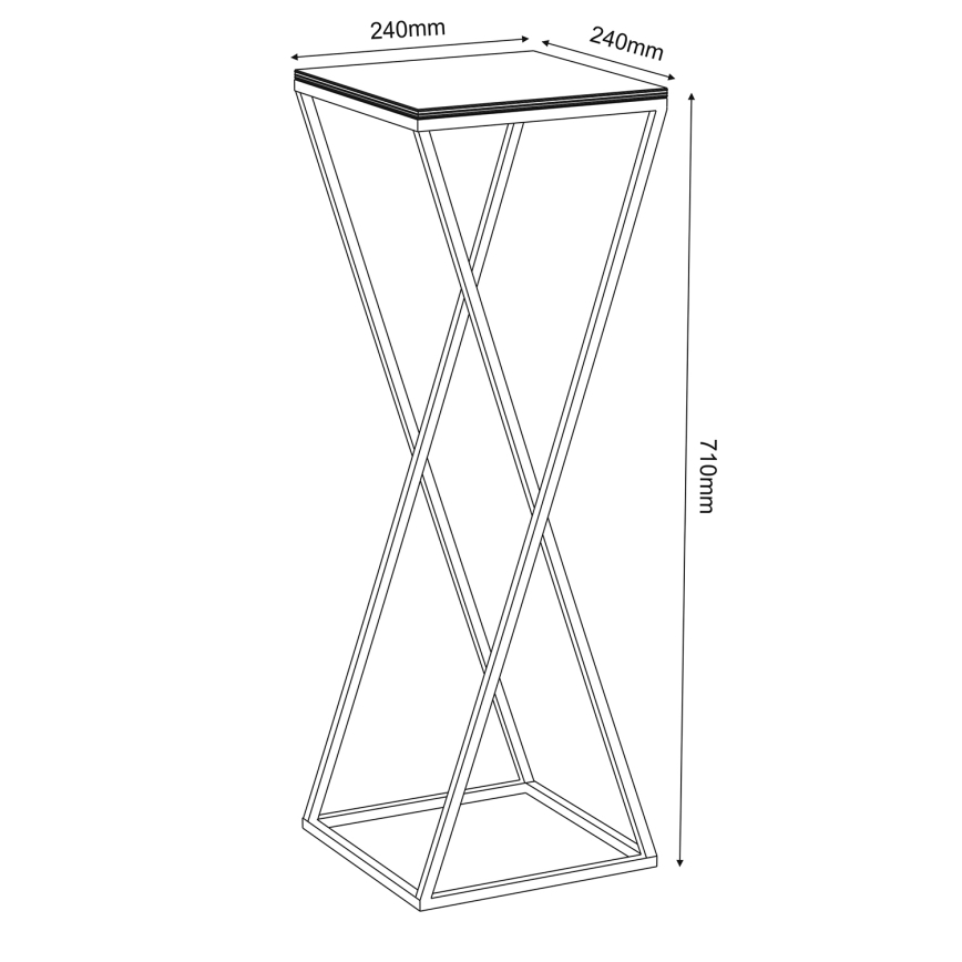 Blomsterkrukke 70x24 cm hvid