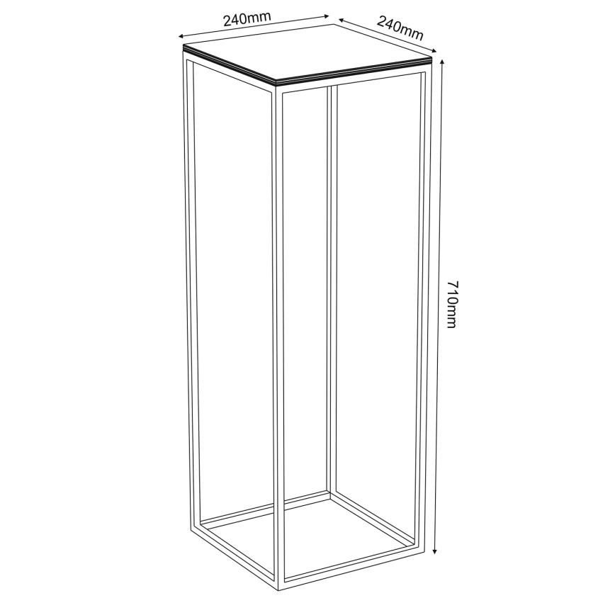 Blomsterkrukke 70x24 cm sort