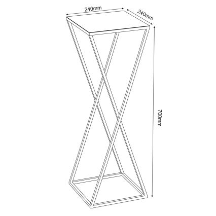 Blomsterkrukke 70x24 cm sort