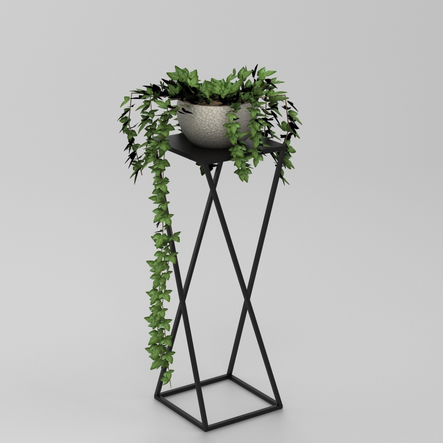 Blomsterkrukke 70x24 cm sort
