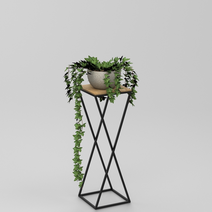 Blomsterkrukke 70x24 cm sort