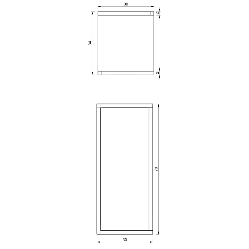 Blomsterkrukke 70x30x34 cm hvid
