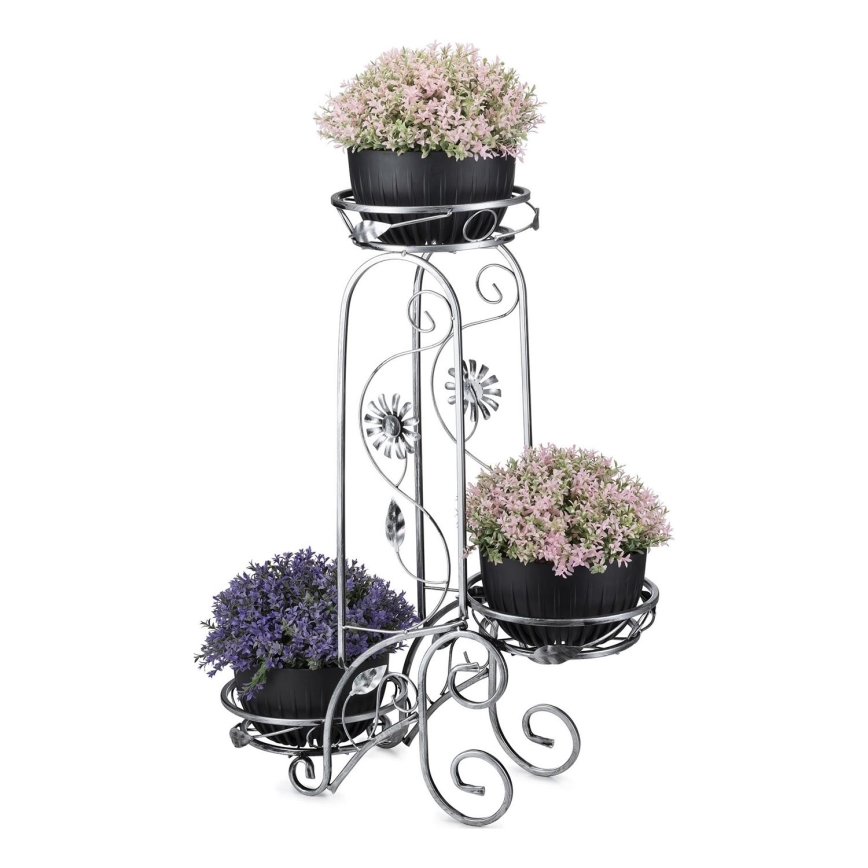 Blomsterkrukke 88x65 cm sølvfarvet
