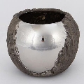 Blomsterkrukke diameter 18,5 cm sølvfarvet/brun
