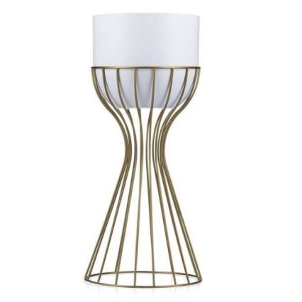 Blomsterkrukke metal LOFT 46x20 cm guldfarvet/hvid