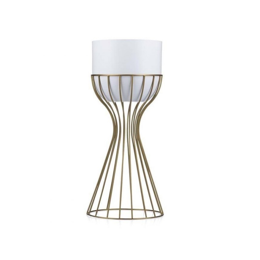 Blomsterkrukke metal LOFT 46x20 cm guldfarvet/hvid